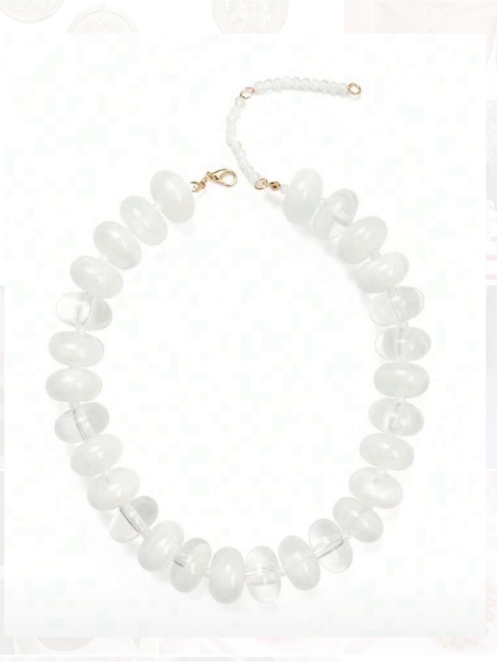Luminous White Bead Statement Necklace - ready for Summer NWT